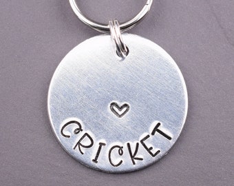 Personalized Dog Tag with a Cute Love Heart Design, Hand Stamped Heart Dog Id Tag, Custom Dog Tags for Dogs, Dog Name Tag for Collar