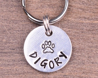 Extra Small Paw Print Dog Tag Personalized with Your Pet's Name and Number, Dog Print Pet Id Tag, Small Dog Tags, Cat Collar Tag, Kitten Tag