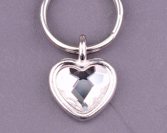 Crystal Heart Pet Collar Charm for Cats and Dogs, Pretty Pet Collar Accessory, Unique Pet Gift