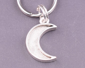 Moon Collar Charm, Pet Collar Charm, Silver Moon Dog Collar Charm, Crescent Moon Cat Collar Charms, Pet Gift