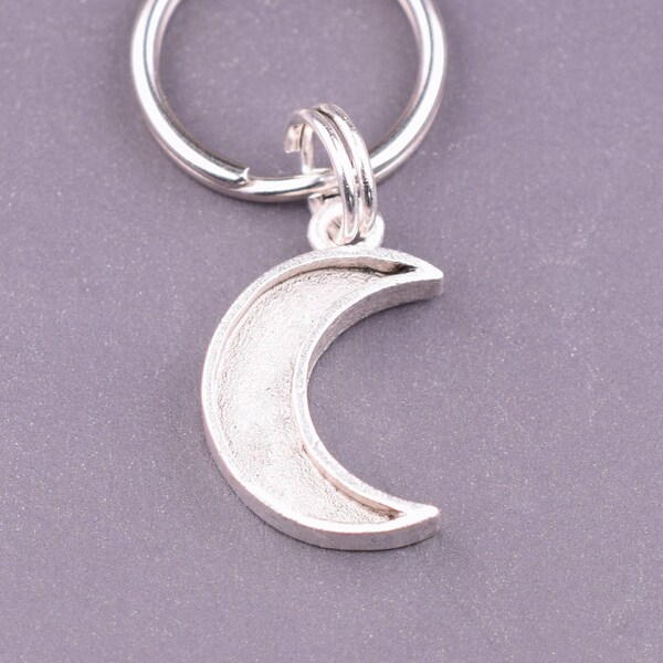 Fascino colletto luna, fascino collare per animali domestici, fascino colletto cane luna d'argento, crescent luna cat collar charms, regalo per animali domestici