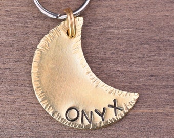 Custom Dog Tag, Crescent Moon Shaped Dog Id Tag Personalized with Your Pet's Name and Phone Number, Pet Name Tag, Custom Dog Tags for Dogs