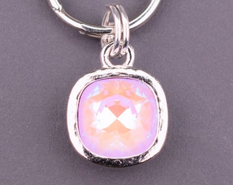 Lavender Crystal Cat Collar Charm, Mauve and Silver Pet Collar Charm, Dog Collar Charm, Crystal Pet Collar Charms, Pet Gifts