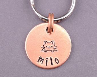 首輪用の超小型猫タグ、猫の顔と足跡が付いたかわいい猫IDタグ、パーソナライズされた小さな猫の名前タグ、カスタム小さな子猫タグ