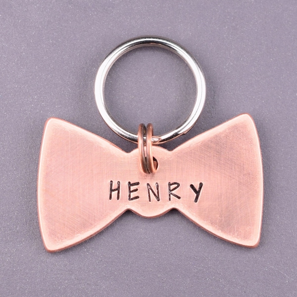 Bow Tie Dog Tag, Cute Dog Tag Personalized with Your Dog's Name and Id, Cat Id Tag, Small Dog Tags for Dogs, Pet Id Tag, Bowtie Cat Tag