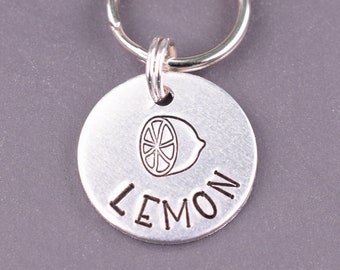 Small Lemon Dog Tag, Lemon Cat Tag, Cute Dog Name Tags, Cat Collar Tag, Personalized Dog Tags for Dogs, Kitten Tag, Cat Name Tags