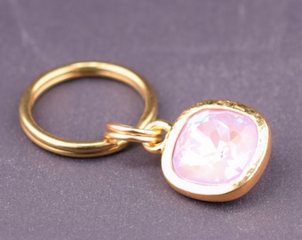 Lavender Crystal Cat Collar Charm, Gold and Violet Elegant Cat Collar Accessory, Unique Dog Collar Charm, Cat Mom Gift