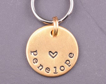 Small Pet Id Tag with a Heart Design, Personalized Heart Cat Tag, Small Custom Dog Tags for Dogs, Kitten Tag, Bridle Tag, Pet Name Tag