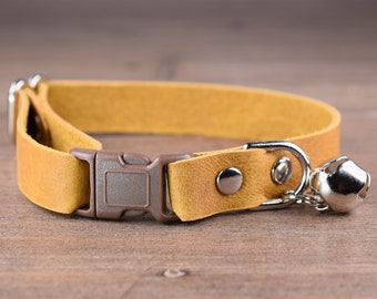 Collier de chat en cuir, colliers de chat en cuir vieilli Old West, collier de sécurité personnalisé pour chat, collier de chaton, collier de chat personnalisé