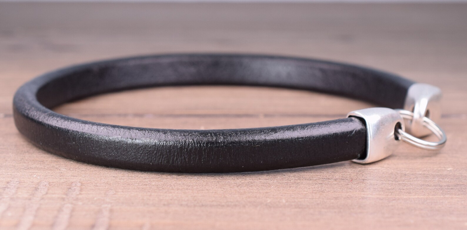 Leather Tag Collar Black Leather Greyhound Tag Collars Etsy