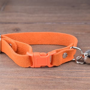 Weiches Leder Katzenhalsband, Orange Wildleder Katzenhalsbänder, Sicherheit Breakaway Katzenhalsband, Handgemachtes Katzenhalsband, Kätzchen Halsband