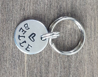 Tiny Pet ID Tag - Cat Tag Small Dog Tag Kitten Tag Bridle Tag Tiny Dog Tag Halter Tag Little Tag - Hand Stamped Aluminum