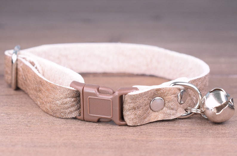 Soft Cat Collar Custom Leather Vintage Brown - Leather Cat Collar Breakaway Soft Cat Collar Custom Leather Vintage Brown - Leather Cat Collar Breakaway