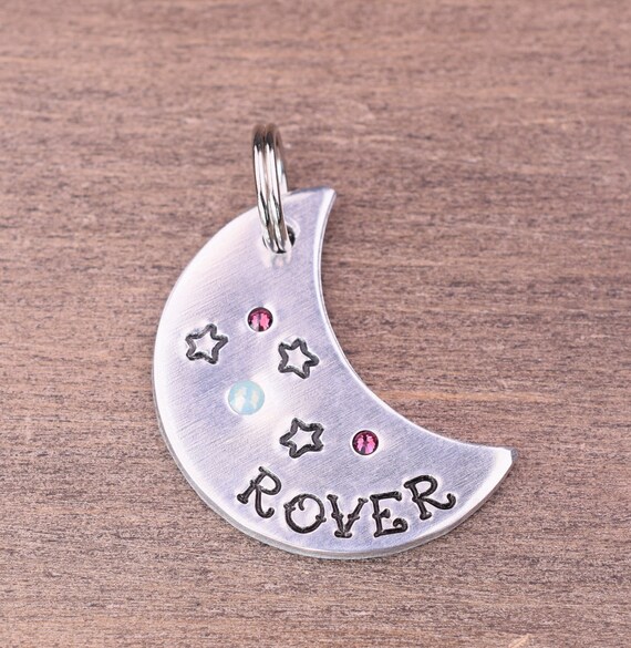 crescent moon dog tag