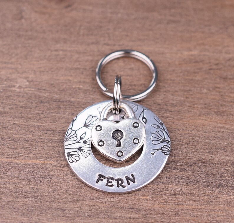floral dog tag