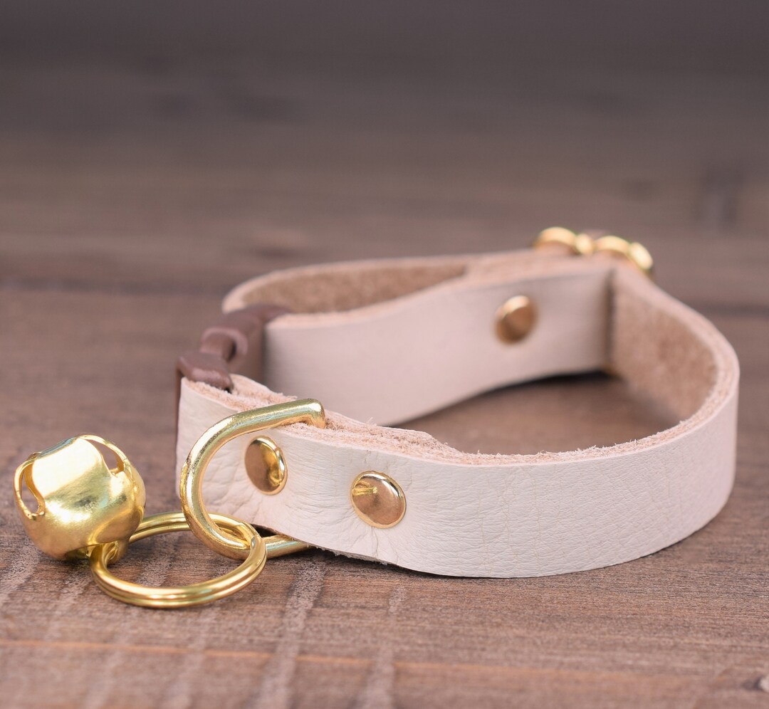 Soft Leather Cat Collar, Handmade Soft Cat Collar for Cats With