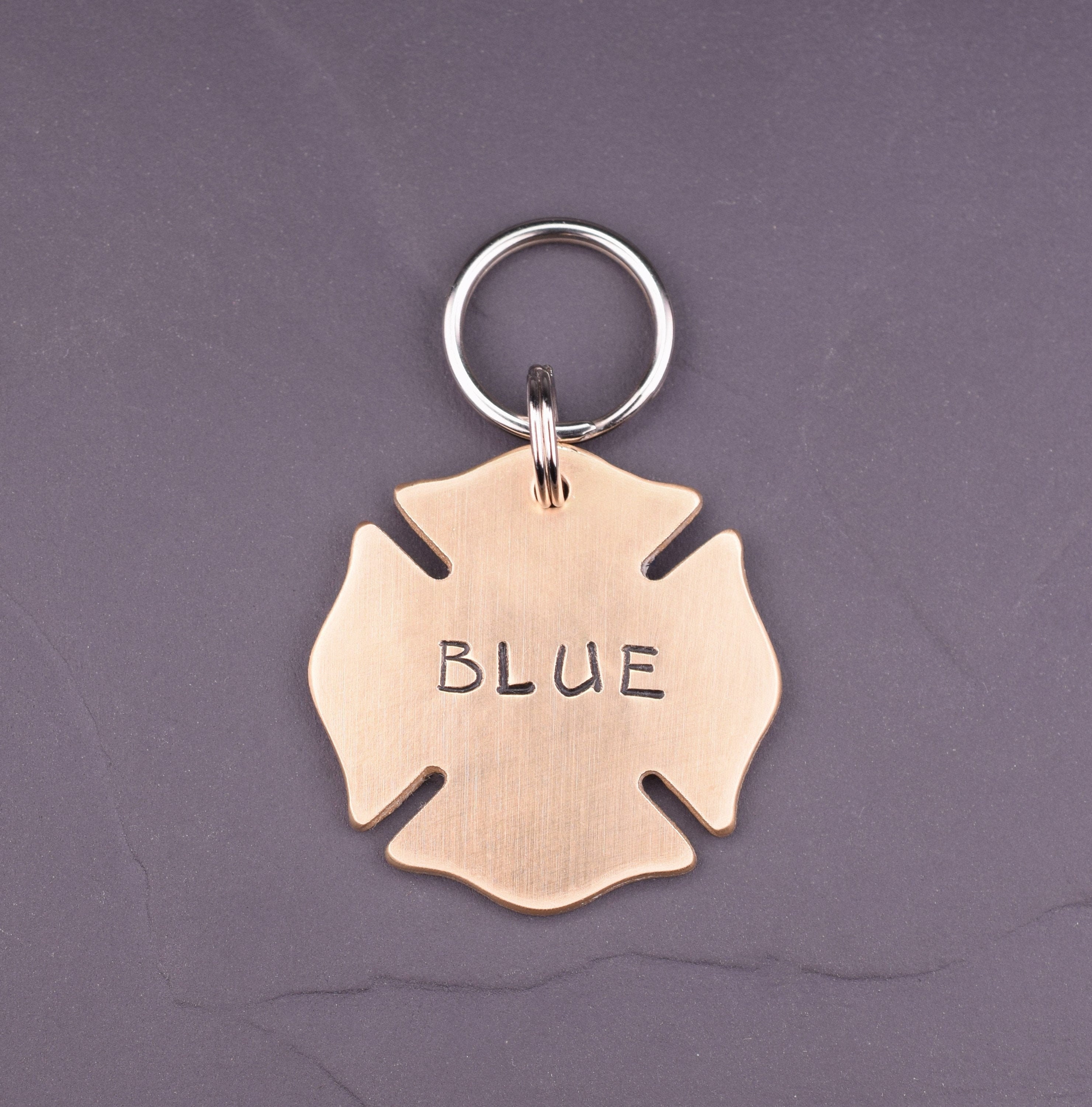 Maltese Cross Dog Tag, Firefighter Dog Tag Personalized With Your