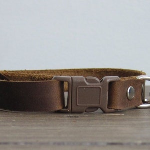 Soft Leather Cat Collar Brown Stoned Oil Leather Cat Collars Safety Breakaway Cat Collar Kitten Collar Handmade Leather Cat Collar image 4