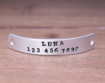 Cat Collar Name Plate, Personalized Cat Collar Tag, Stamped Cat Collar Plate, Silent Cat Tag, Cat Id Tag, Cat Collar UPGRADE
