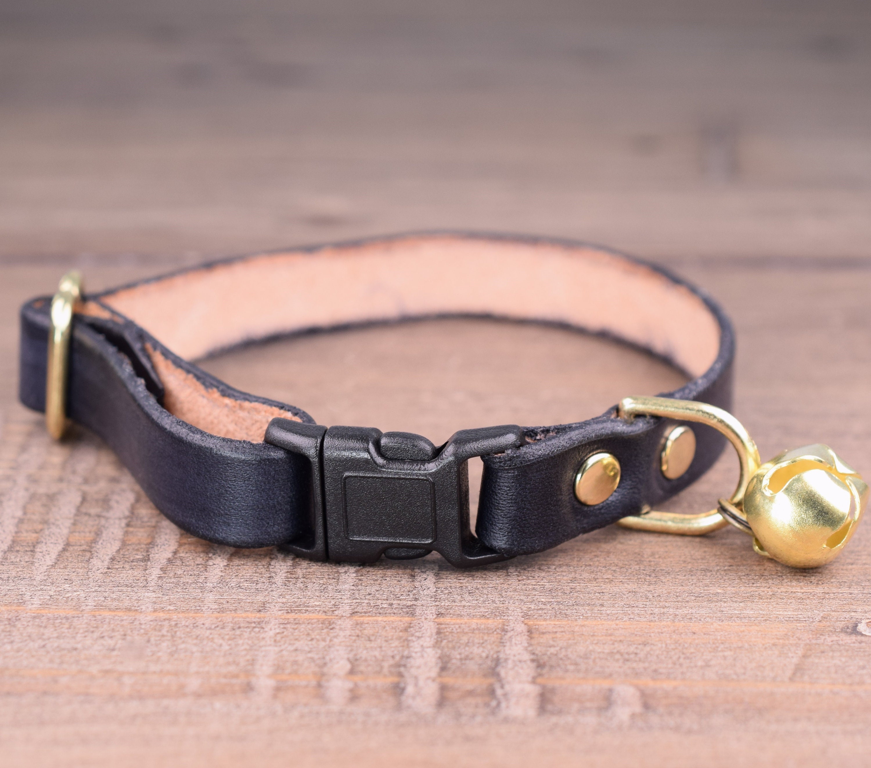 Black Leather Cat Collar Handcrafted Leather Cat Collar Etsy