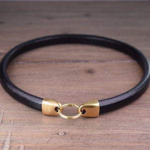 Leather Dog Tag Collar - Black Leather House Collar - Greyhound Tag Collar - Whippet Tag Collars - Handmade Leather Tag Collar