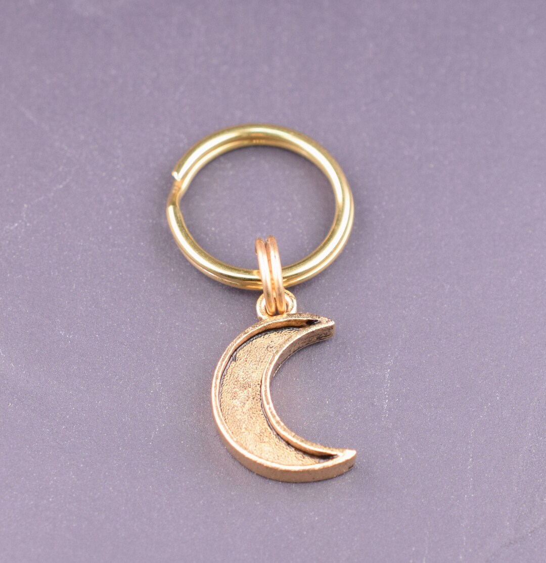 Moon Collar Charm, Pet Collar Charm, Gold Moon Dog Collar Charm