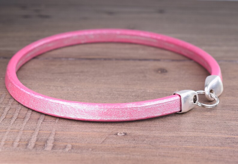 Whippet Tag Collars Metallic Fuchsia Leather House Collar Leather Dog Tag Collar Handmade Leather Tag Collar Greyhound Tag Collar