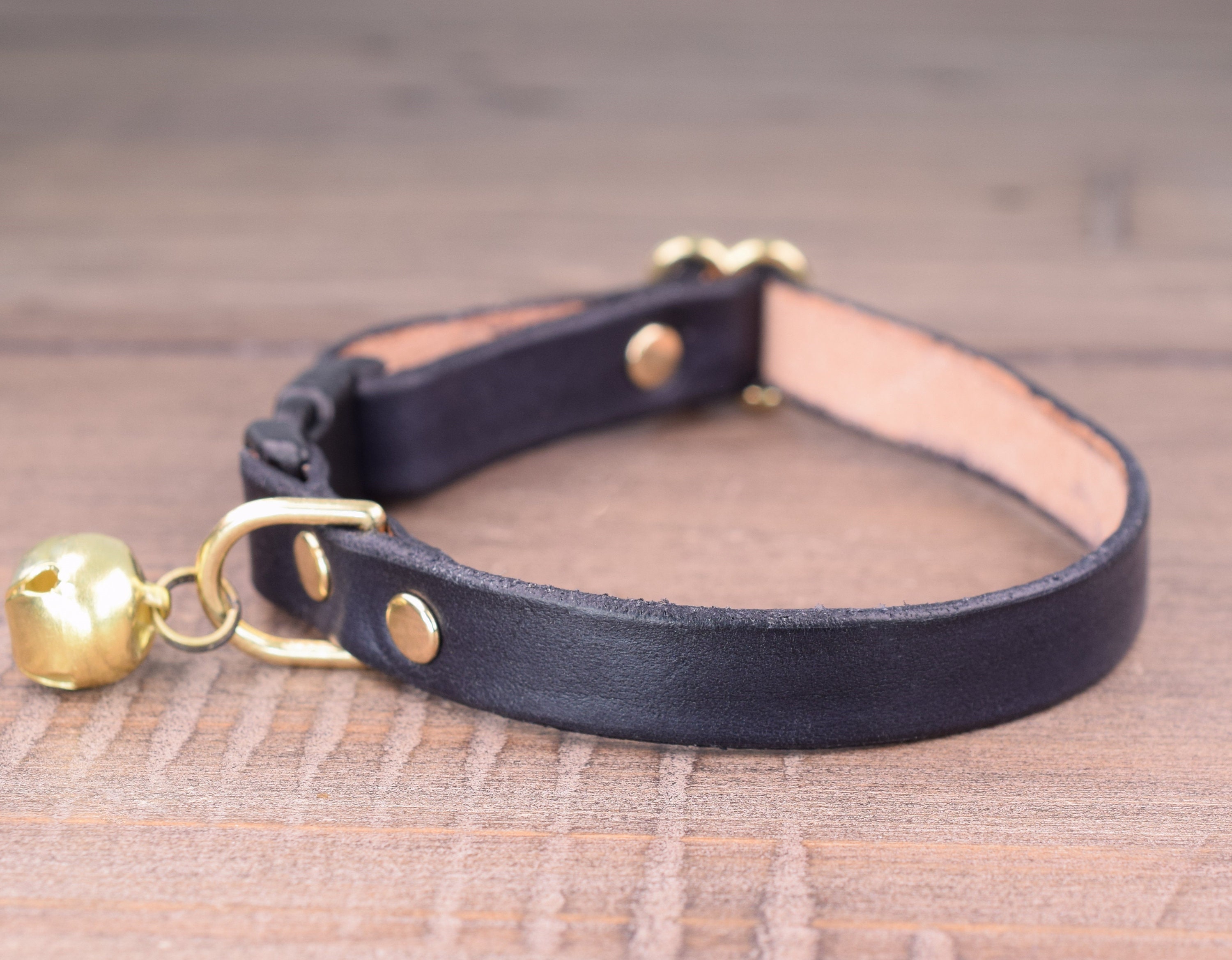 Black Leather Cat Collar Handcrafted Leather Cat Collar Etsy