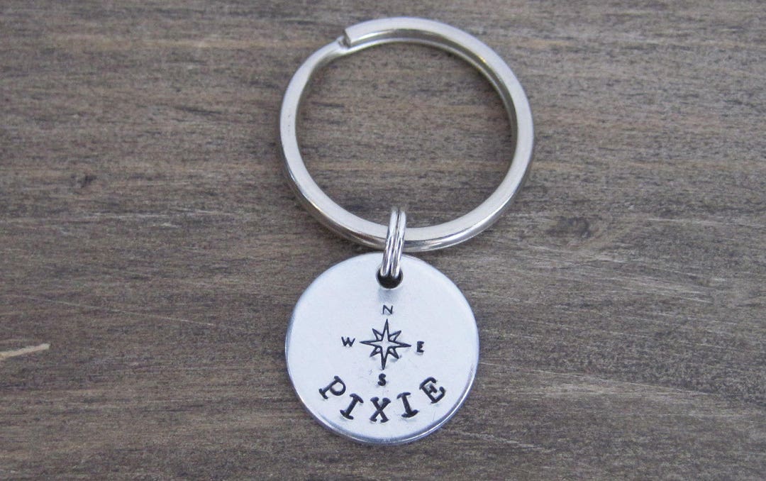 Small Pet Id Tag With a Compass Design, Personalized Direction Cat Tag ...