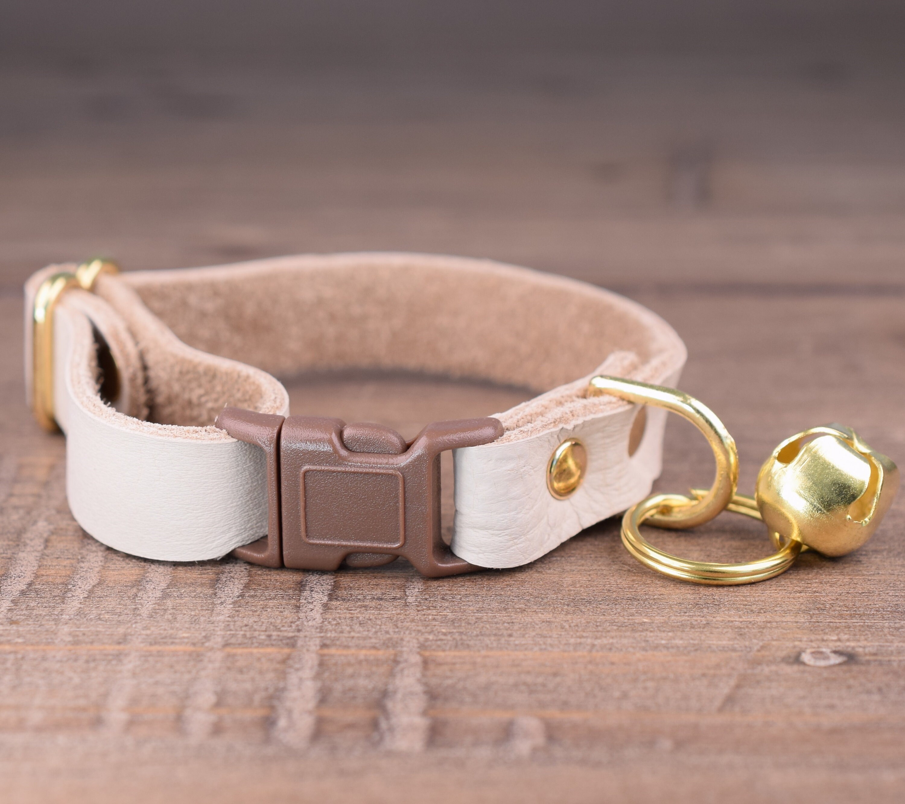 Soft Leather Cat Collar Stone White Leather Cat Collar Etsy