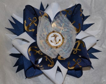Olivia Paige Rockabilly Polka Dot Pin up Anchor Hair Bow - Etsy