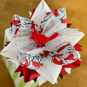 Small Cardinal Hair Bow