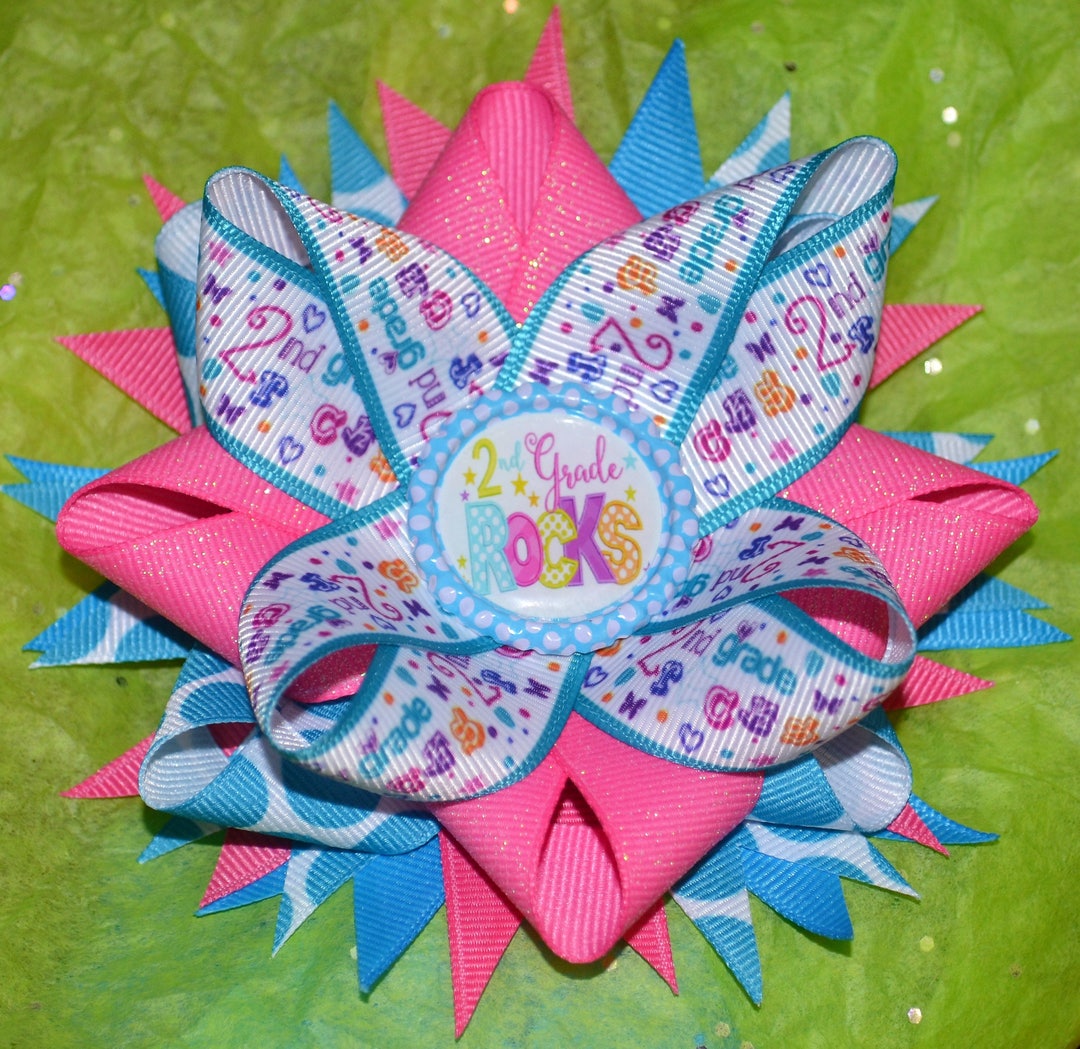 2nd Grade Rocks Hair Bow Etsy