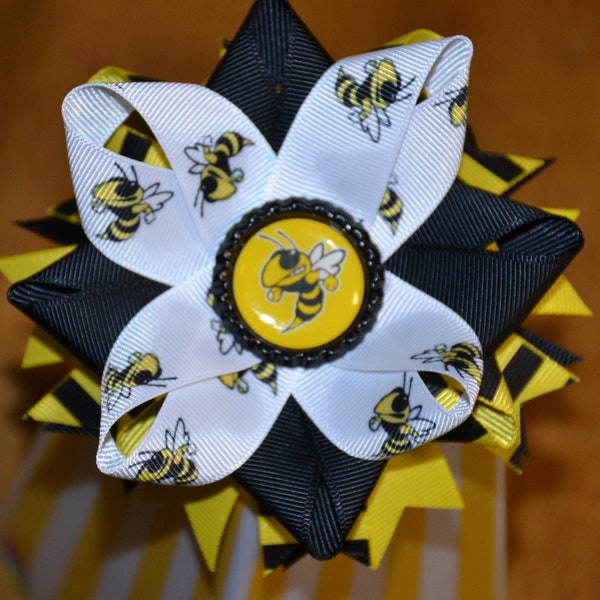 Yellow Jacket Hair Bow