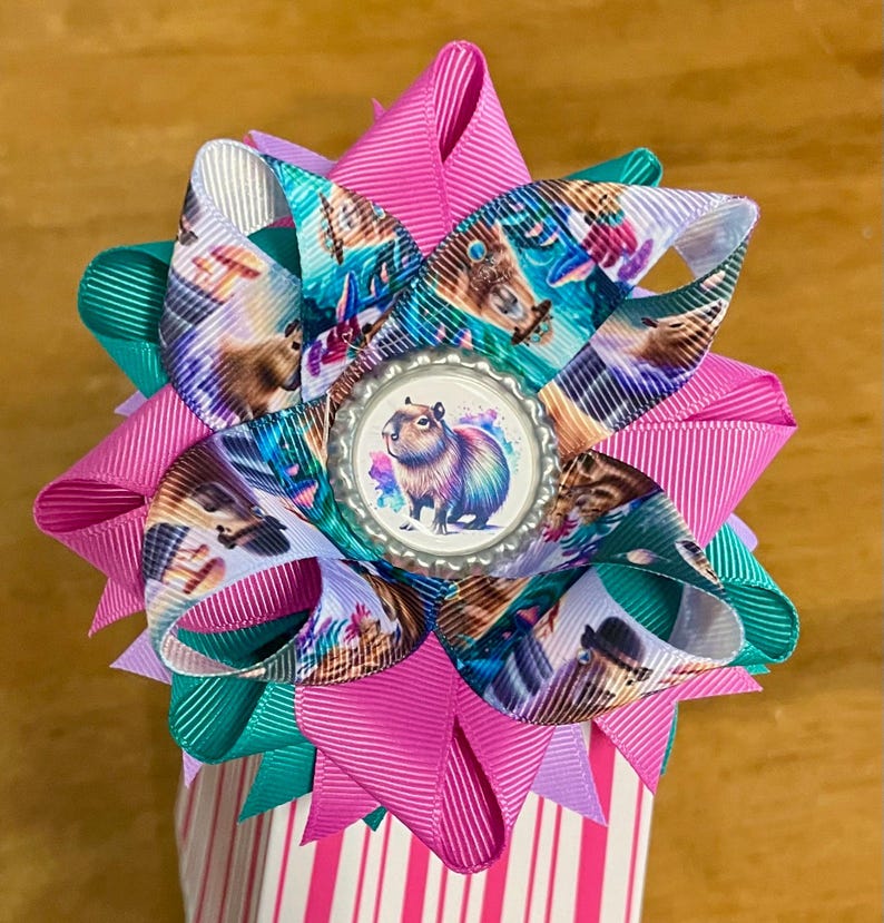 Capybara Hair Bow - Etsy