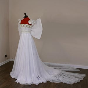 Bespoke richly embellished corset based Neo Queen Serenity style wedding dress