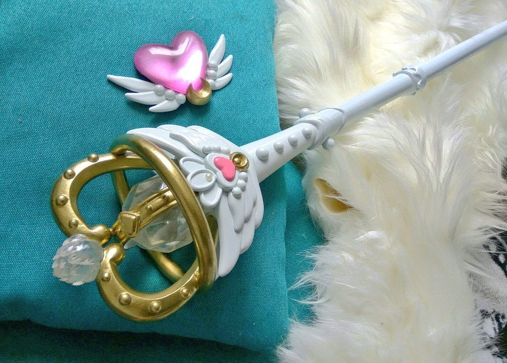 Bacchetta Magica Cosplay Sailor Moon, Canna In PVC Da 160 Cm, Accessorio Per Feste E Eventi A Tema, Fatta A Mano