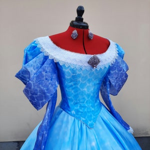 Sea Princess Corset Dress: Ombre Mermaid Gown with Jewelry Gift