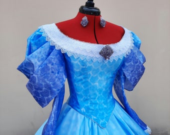 Prototype sale! Ready to shipping corset based Sea Princess fantasy dress + gift