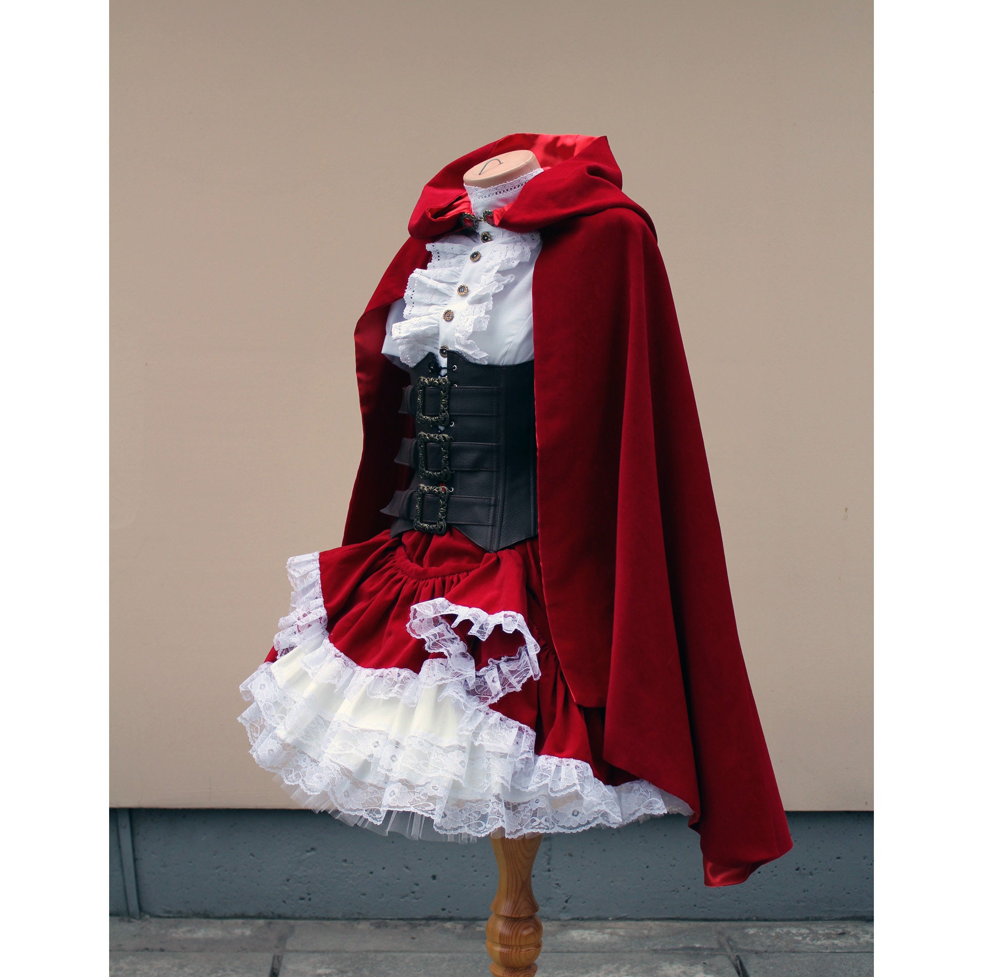 white christmas dresses Classic Red Riding Hood Costume Medium main image 1