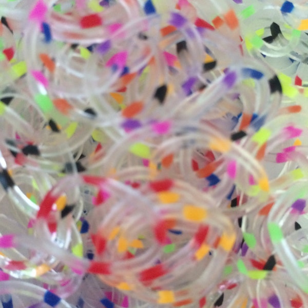 Confetti Jelly w/ Polka Dots ** Rainbow Loom Bands Refill. 600 bands & c-clips. Guaranteed authentic. Latex-free.