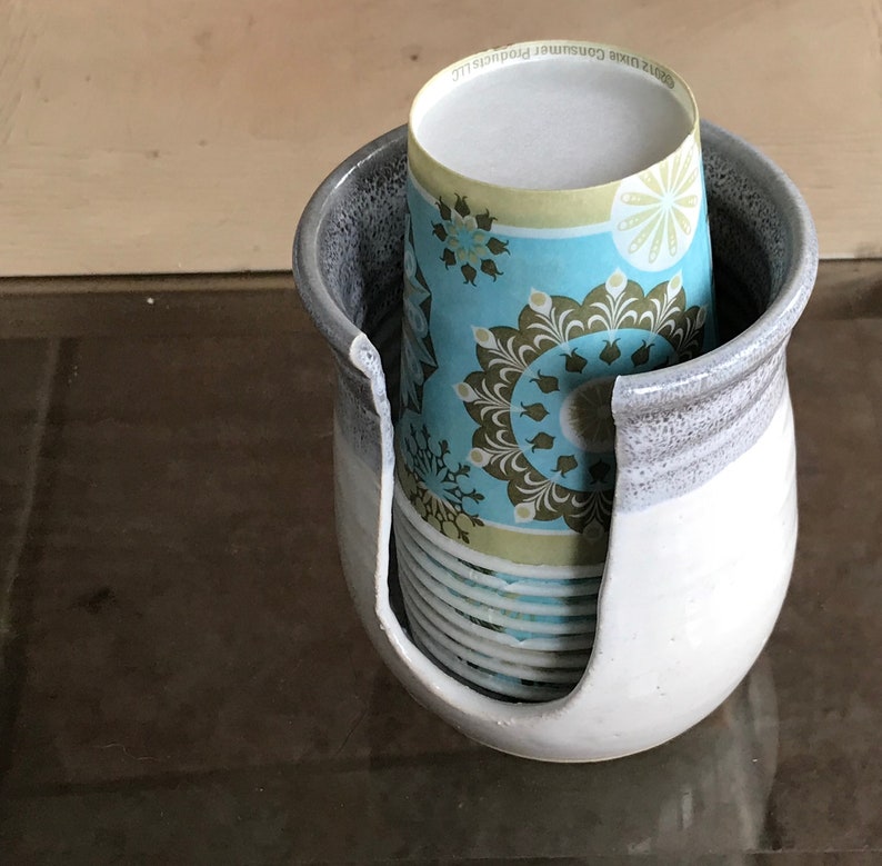 Dixie Cup Dispenser in White and Gray Etsy