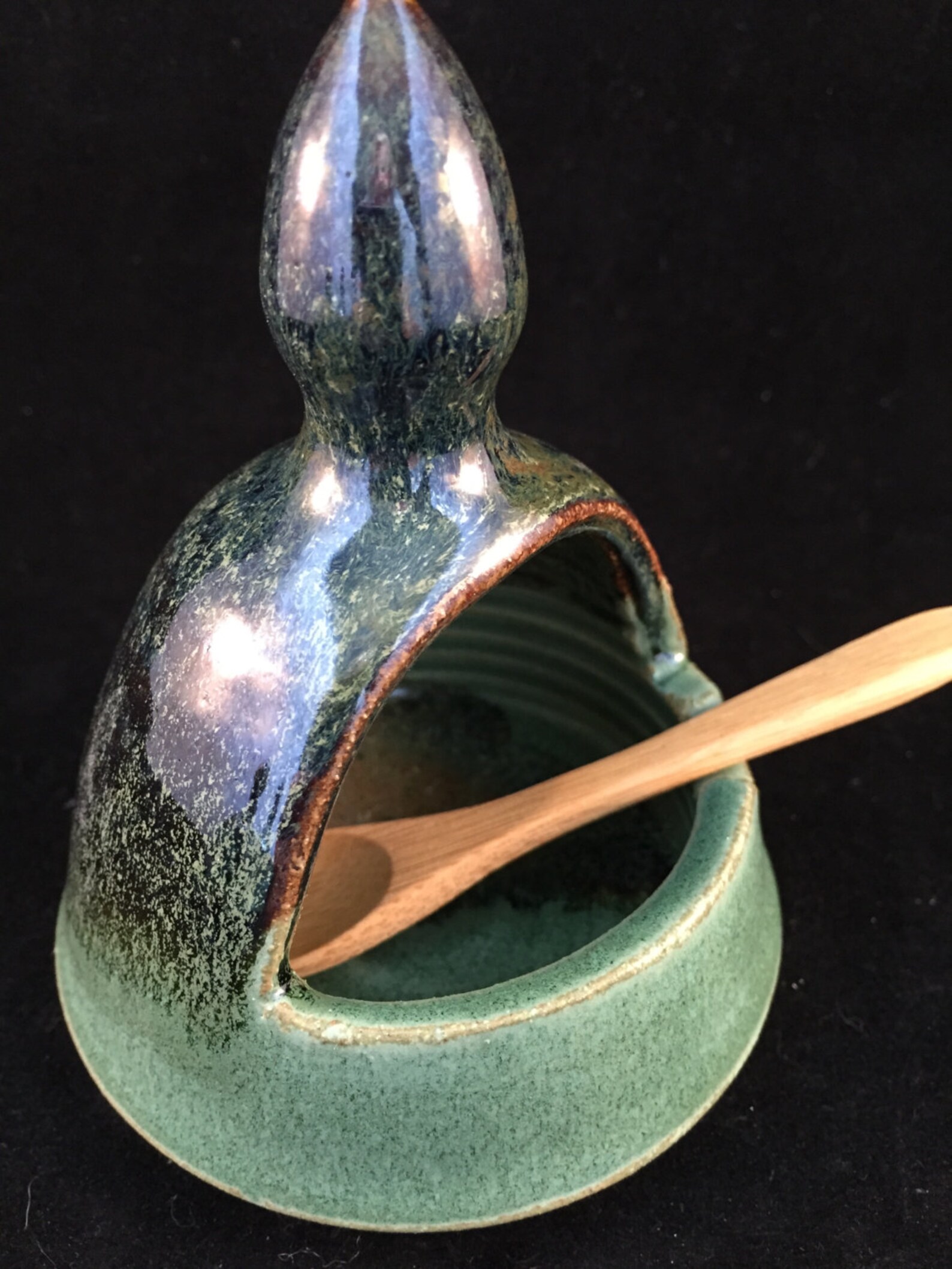 Salt Pig Salt Cellar Small Amazon Green Etsy