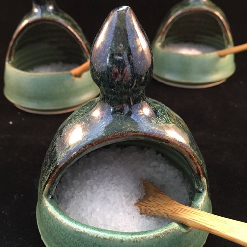 Salt Pig Salt Cellar Small Amazon Green Etsy