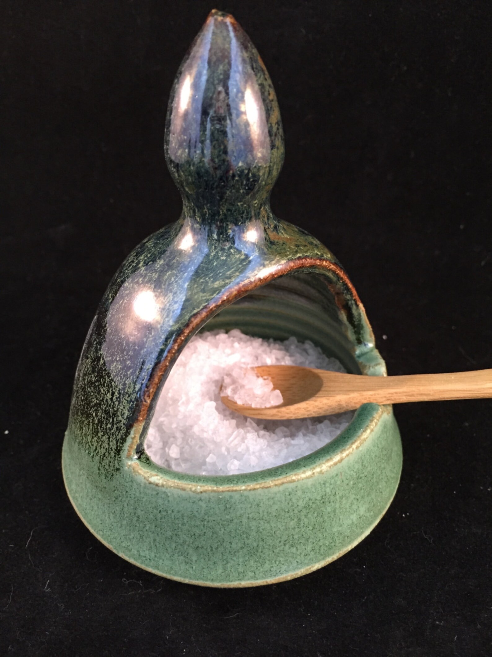 Salt Pig Salt Cellar Small Amazon Green Etsy