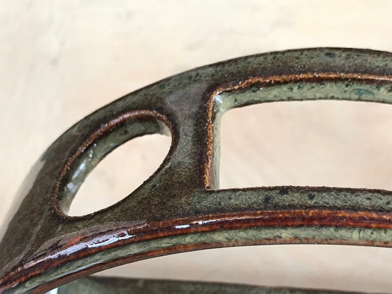 Toothbrush and Toothpaste Holder Ceramic Waterfall Brown 2 Etsy