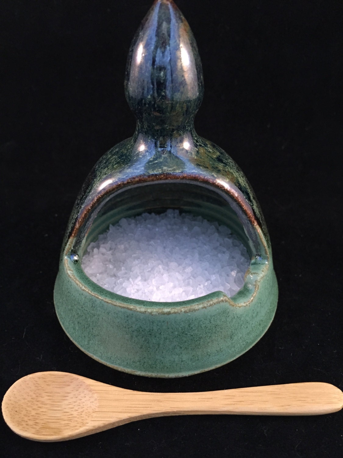 Salt Pig Salt Cellar Small Amazon Green Etsy