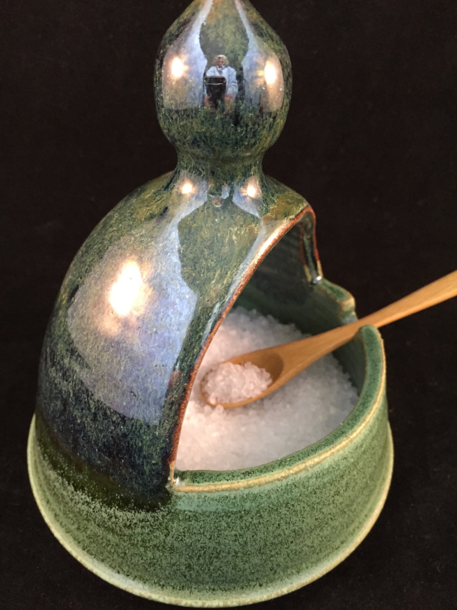 Salt Pig Salt Cellar Large Amazon Green Etsy