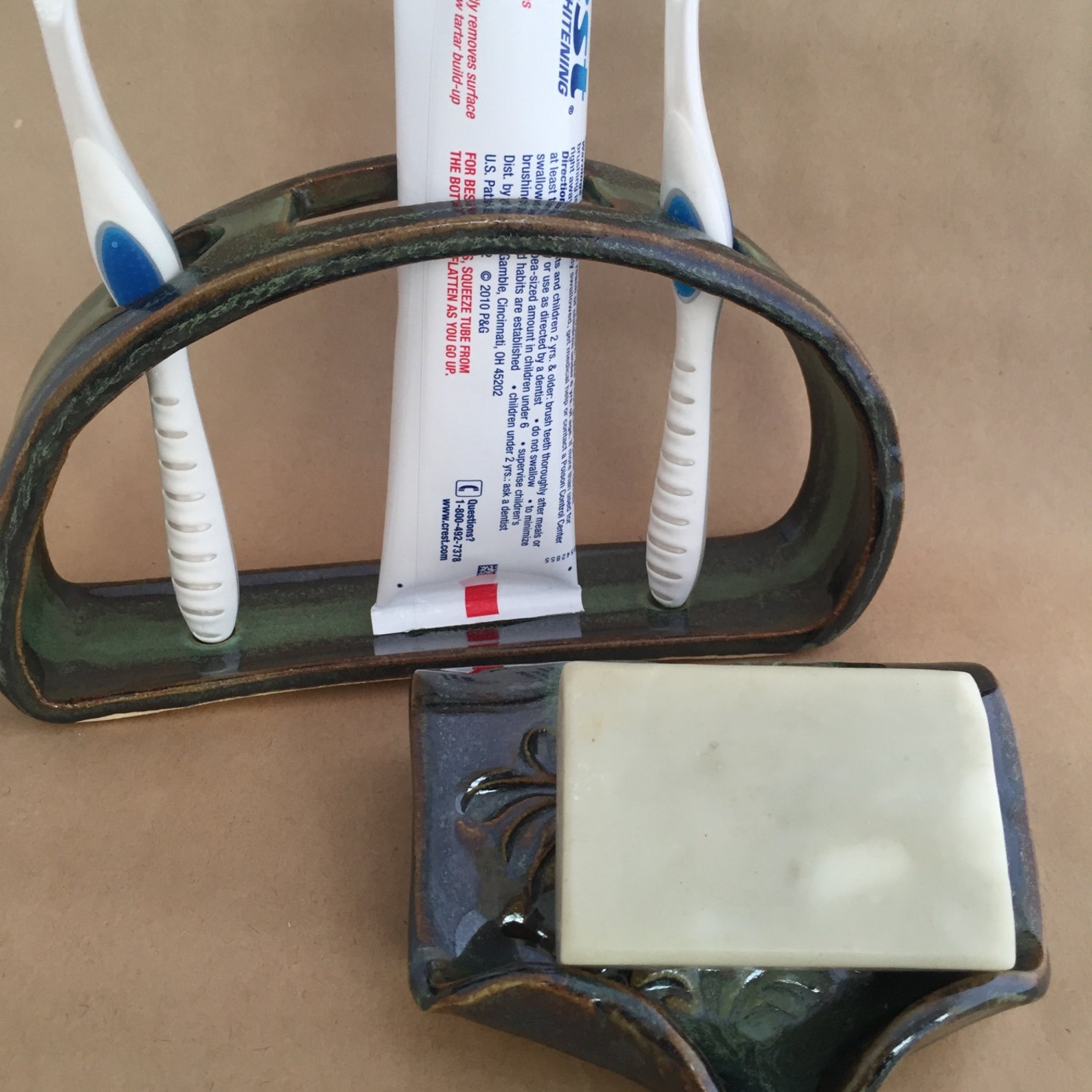 Toothbrush and Toothpaste Holder Amazon Green 2 Brushes and Etsy