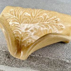 Handmade Ceramic Self Draining Soap Dish: Buttery Yellow Stoneware